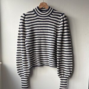 Eleven Six Women’s Striped 100% Baby Alpaca Sweater Size Small
